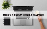 在哪里可以看到历史（怎样能看到历史搜索）